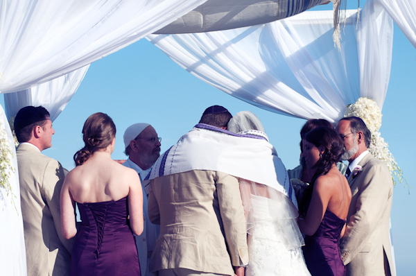 jewish wedding ceremony underneath a modern chuppah - photo by Southern California wedding photographers Callaway Gable